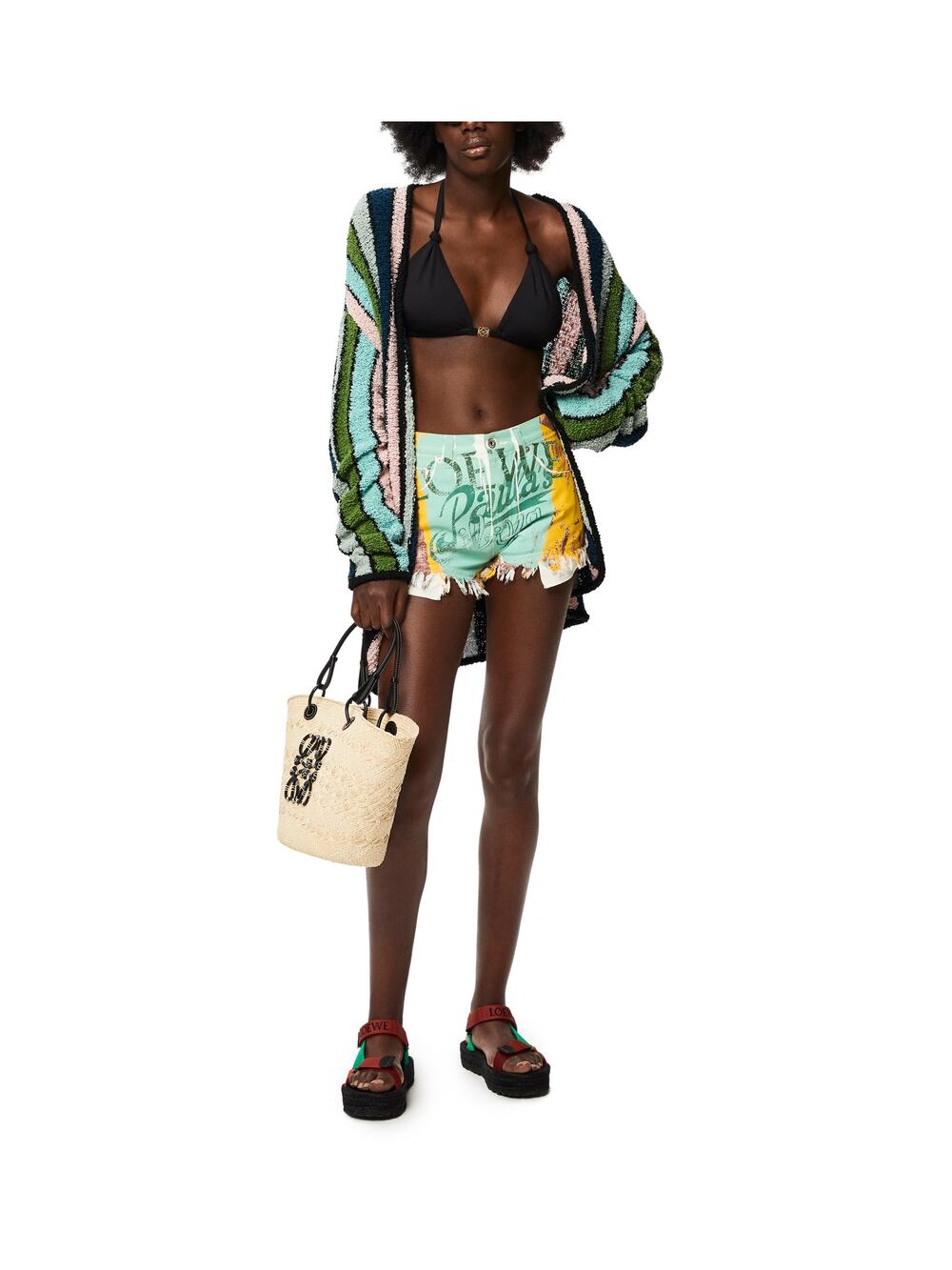 Loewe Striped Green Multitone Paulas Ibiza Cardigan Size M